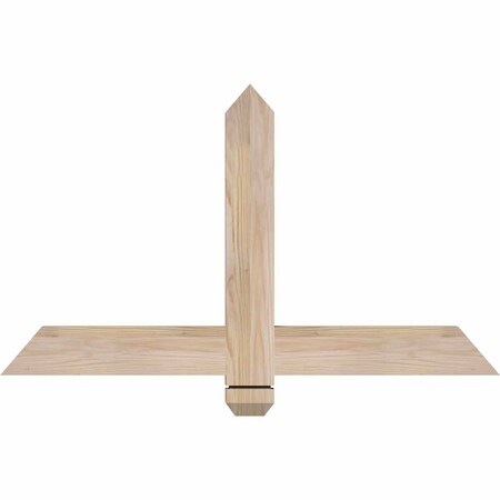 Ekena Millwork Eugene Smooth Timber Gable Bracket, Douglas Fir, 36"W x 21"H x 1 1/2"D x 3 1/2"F, 14/12 Pitch GBW036X21X0204EUG00SDF